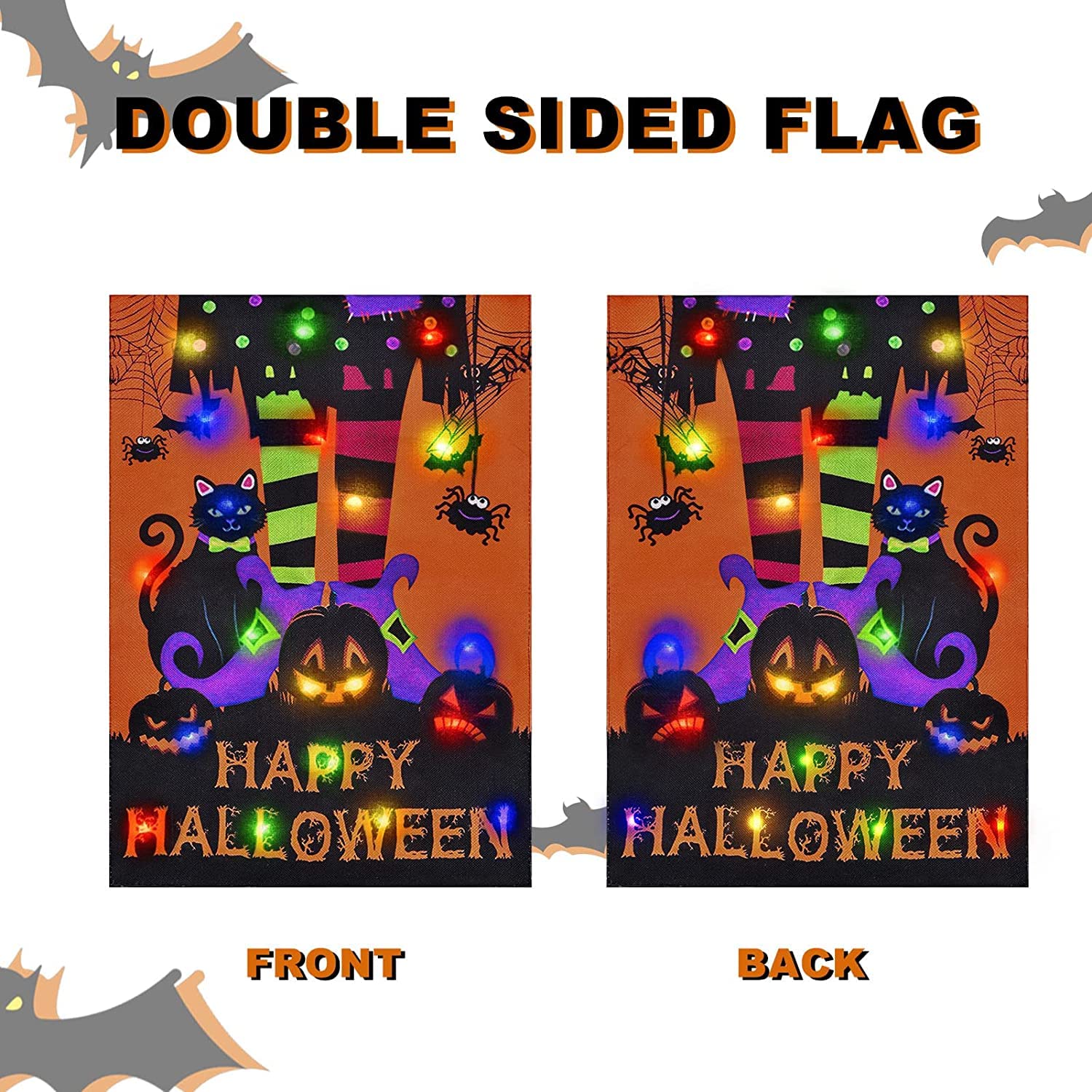 FLAGMESAGE bandera en porche decorado que mejora la ambientación Halloween