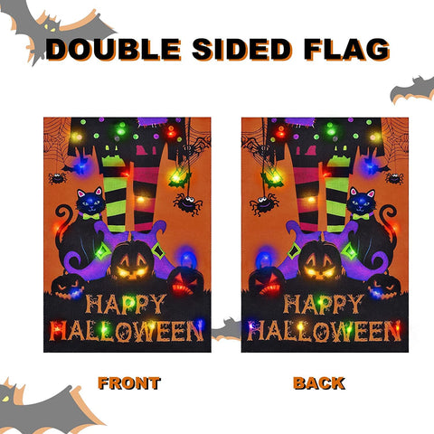 FLAGMESAGE bandera en porche decorado que mejora la ambientación Halloween