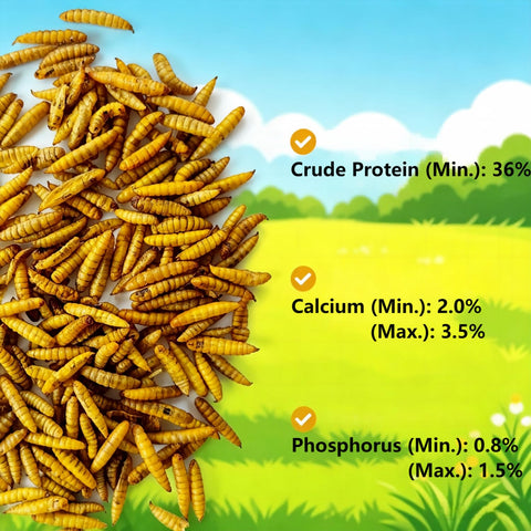 FLESHINESS WORMS larvas en plato para gallinas, incentivo proteico para aves
