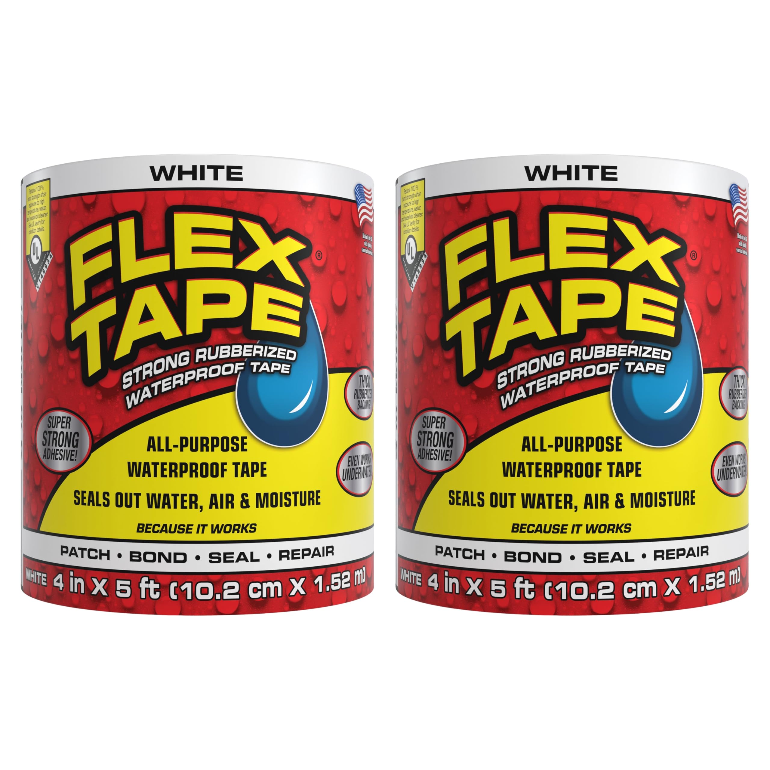 Flex Tape frontal pack blanco mostrando presentación y tamaño útiles