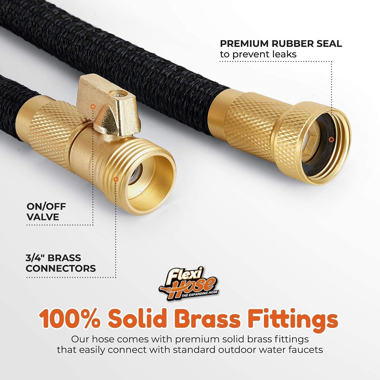 Flexi Hose extendida junto a regla, muestra longitud y alcance