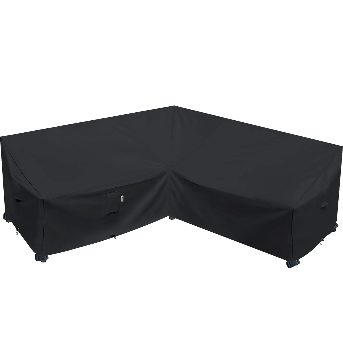 Flexiyard funda frontal cubriendo sofá seccional, protección contra lluvia