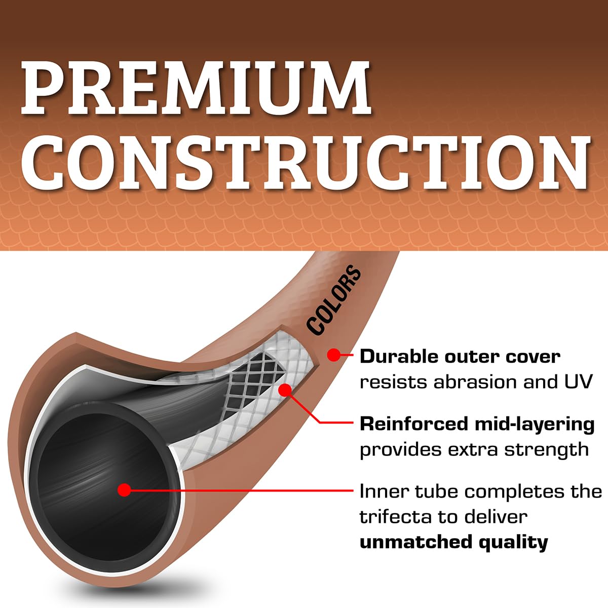 Flexzilla primer plano del material Hybrid Polymer resistente y flexible