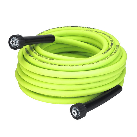 Flexzilla vista frontal del empaque ZillaGreen mostrando longitud y conexiones