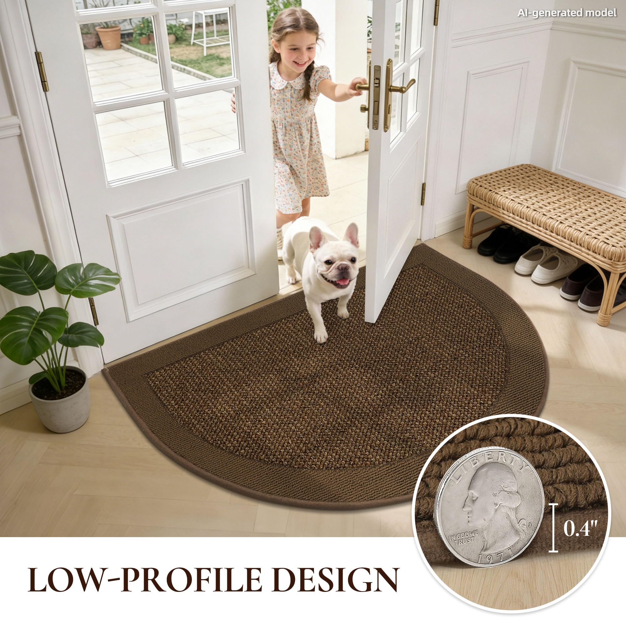 FLOORHUG alfombra colocada en entrada con botas, brillante protección contra barro