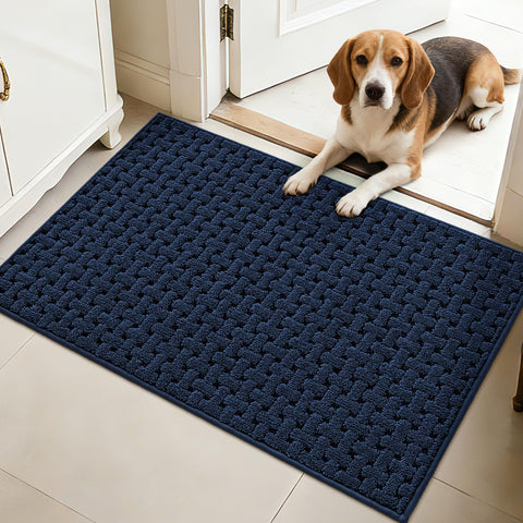 FLOORHUG felpudo frontal azul mostrando estilo y protección contra suciedad