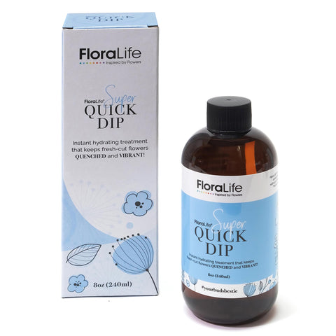 FloraLife envase frontal 8 oz mostrando la presentación profesional y práctica