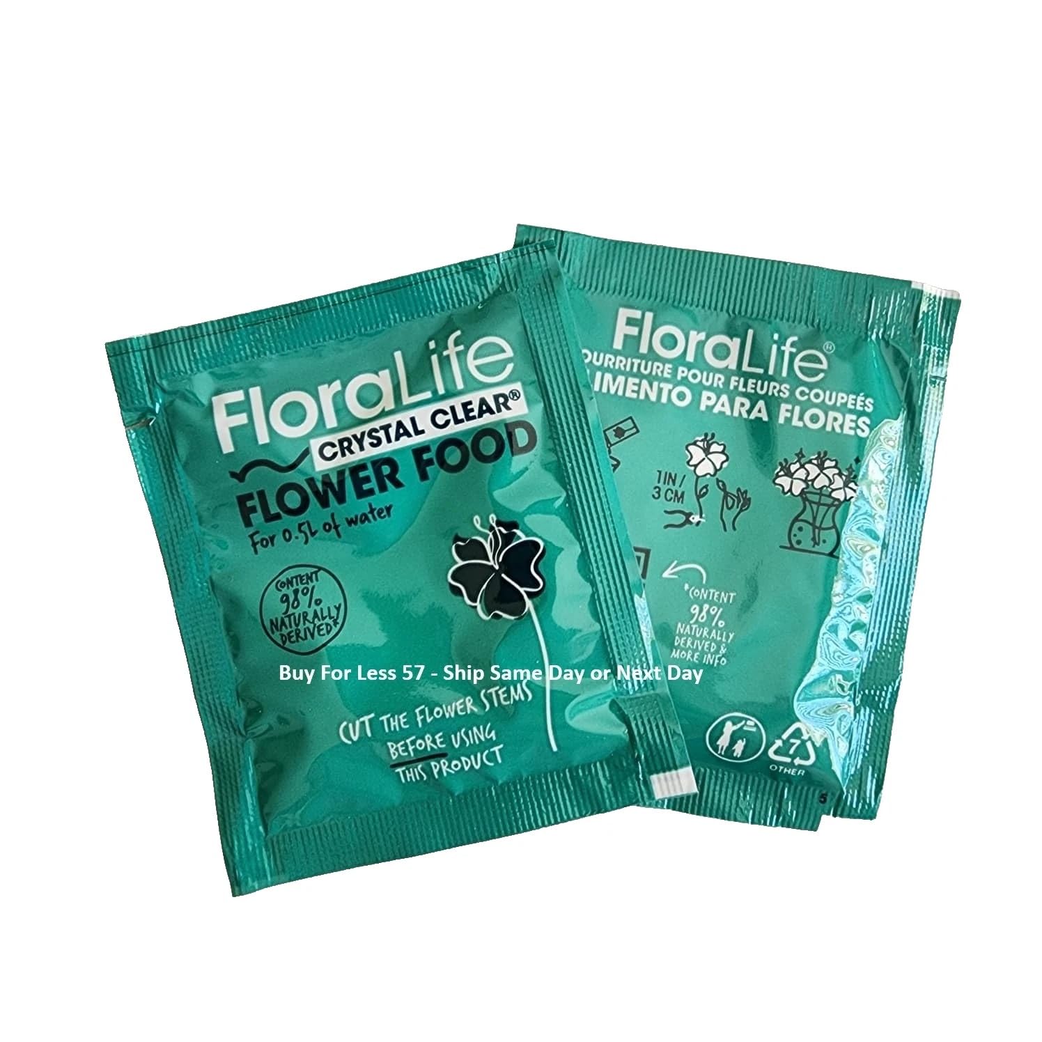 Floralife polvo en primer plano detalle de textura y dosificación