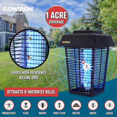 Flowtron bombilla UV 40W visible mostrando la fuente de atracción
