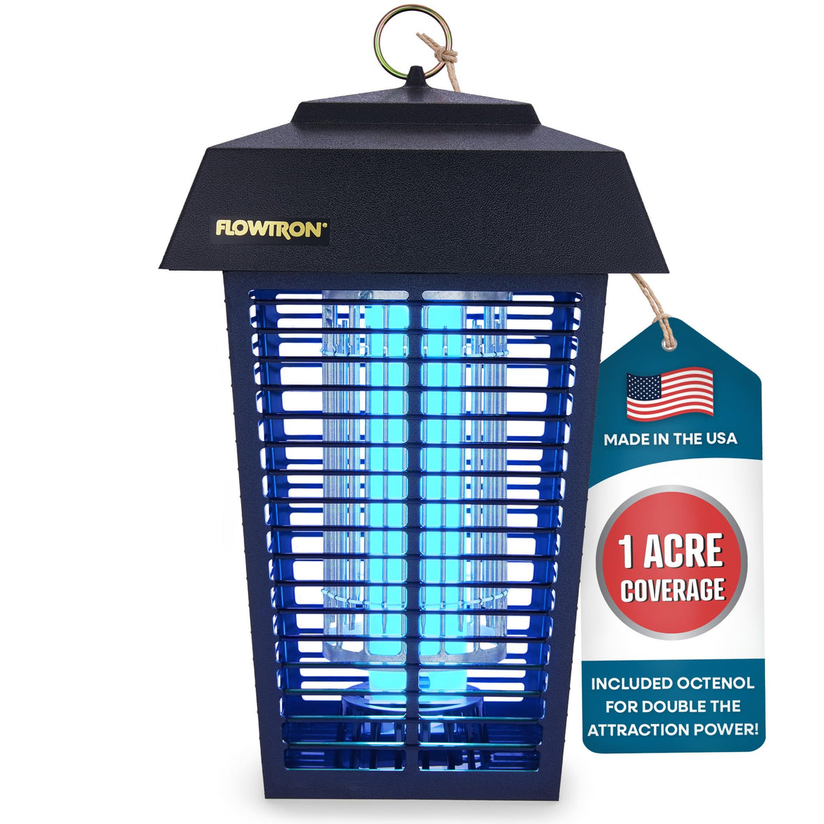 Flowtron vista frontal del zappper con iluminación y diseño resistente