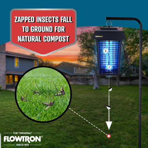 Flowtron acción nocturna con insectos atraídos por la luz UV
