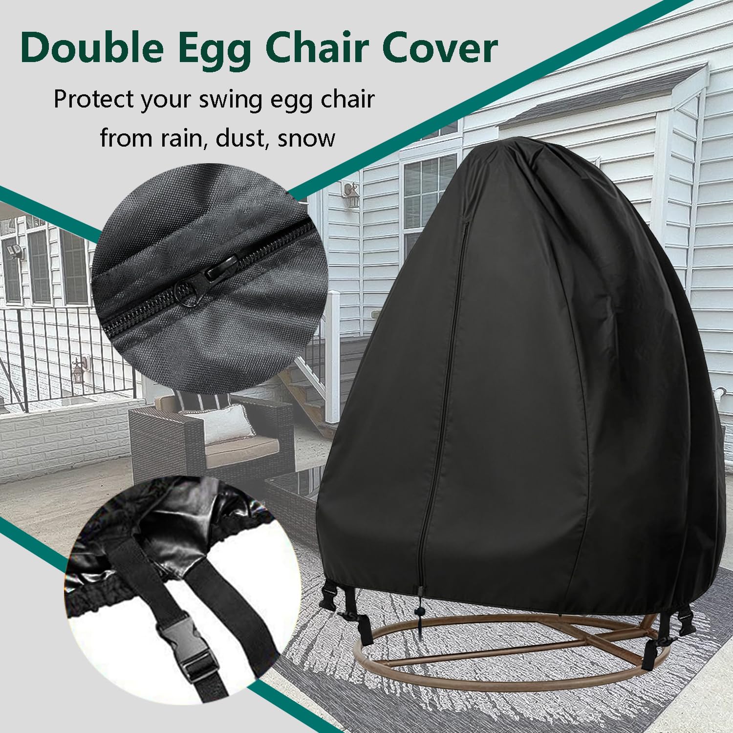 FLYMEI funda colocada en una silla huevo, protege de polvo y lluvia ligera