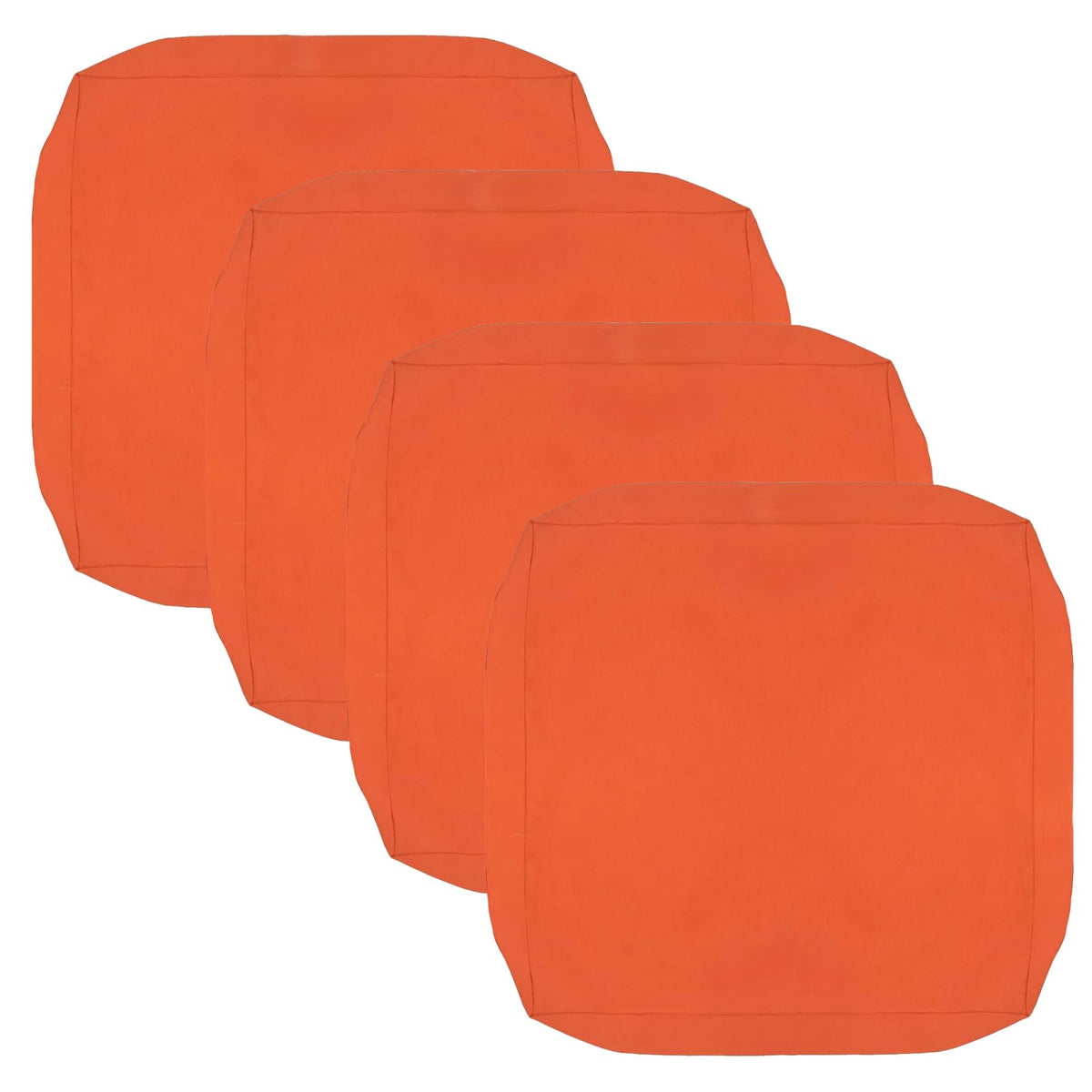 FLYMEI vista frontal de funda naranja renovando cojín, protege y embellece