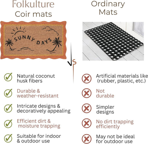 Felpudo Folkulture en porche protegiendo suelo y absorbimiento