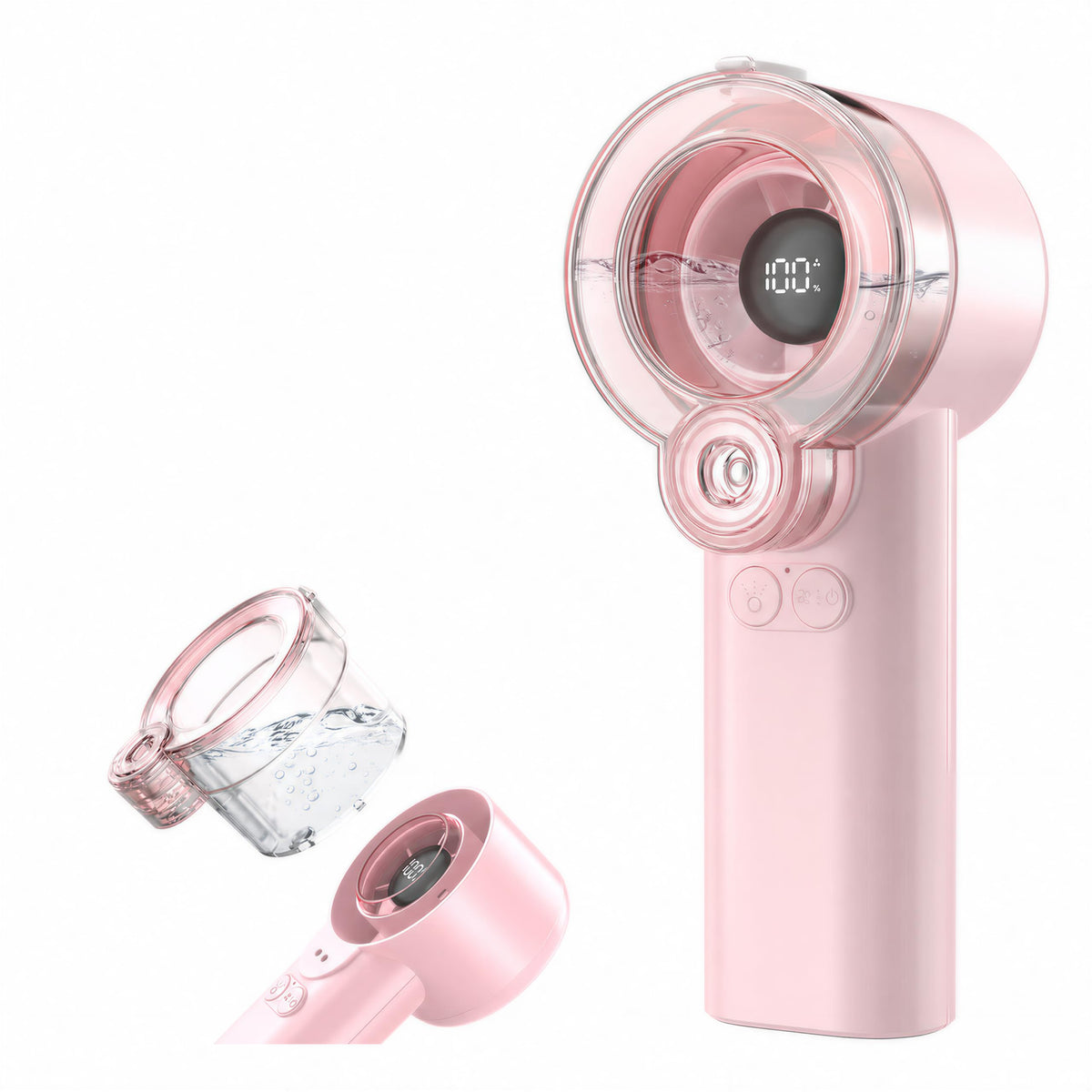 FONASONIC vista frontal del ventilador y empaque, práctico para viajes