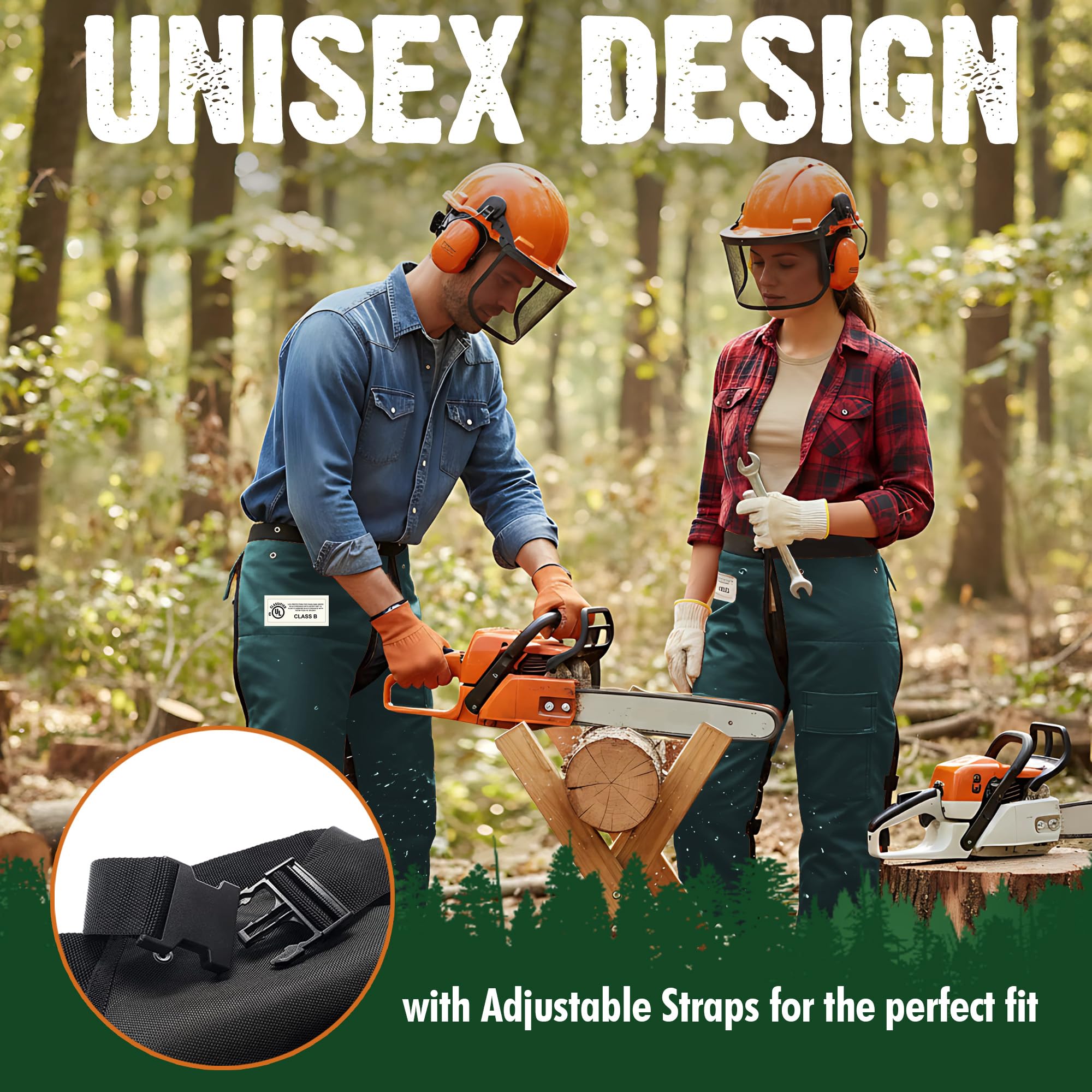FORESTER cintura ajustable y correas de pierna, ajuste seguro y personalizable