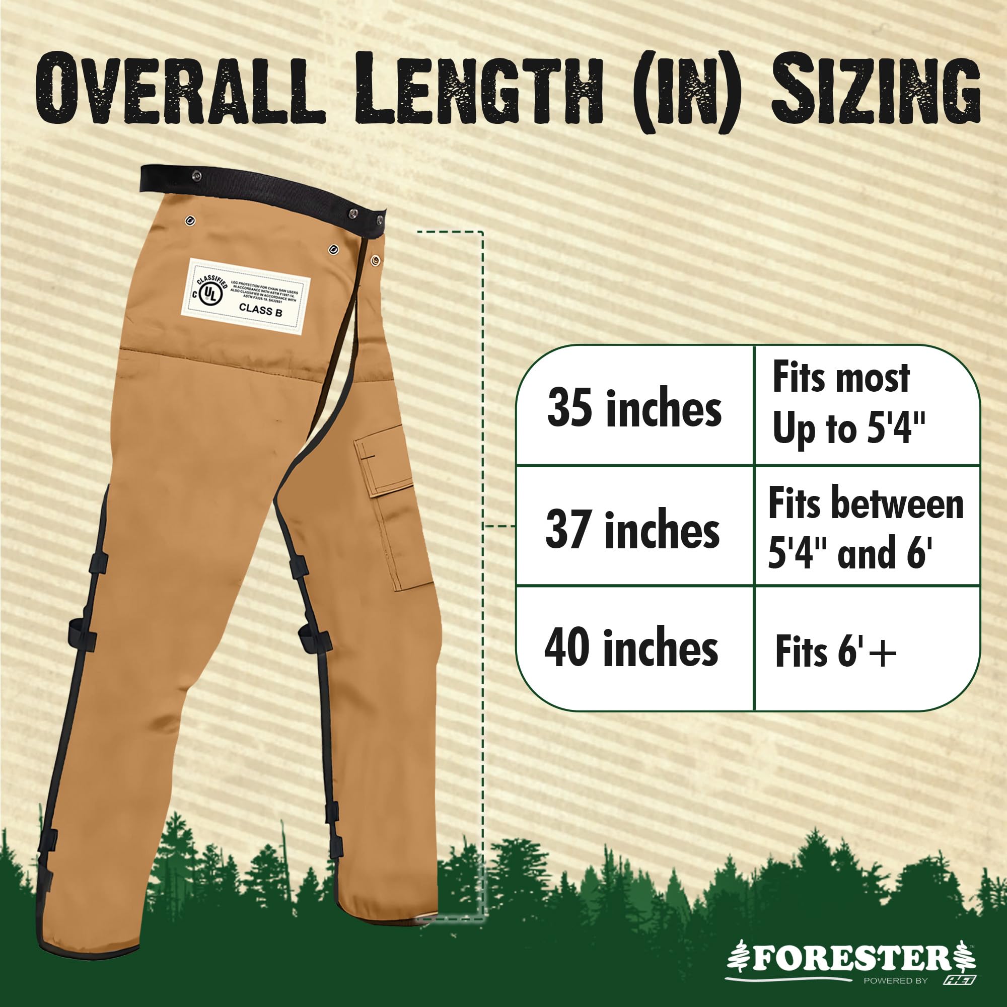 FORESTER capas internas multicapa que frenan la cadena y protegen