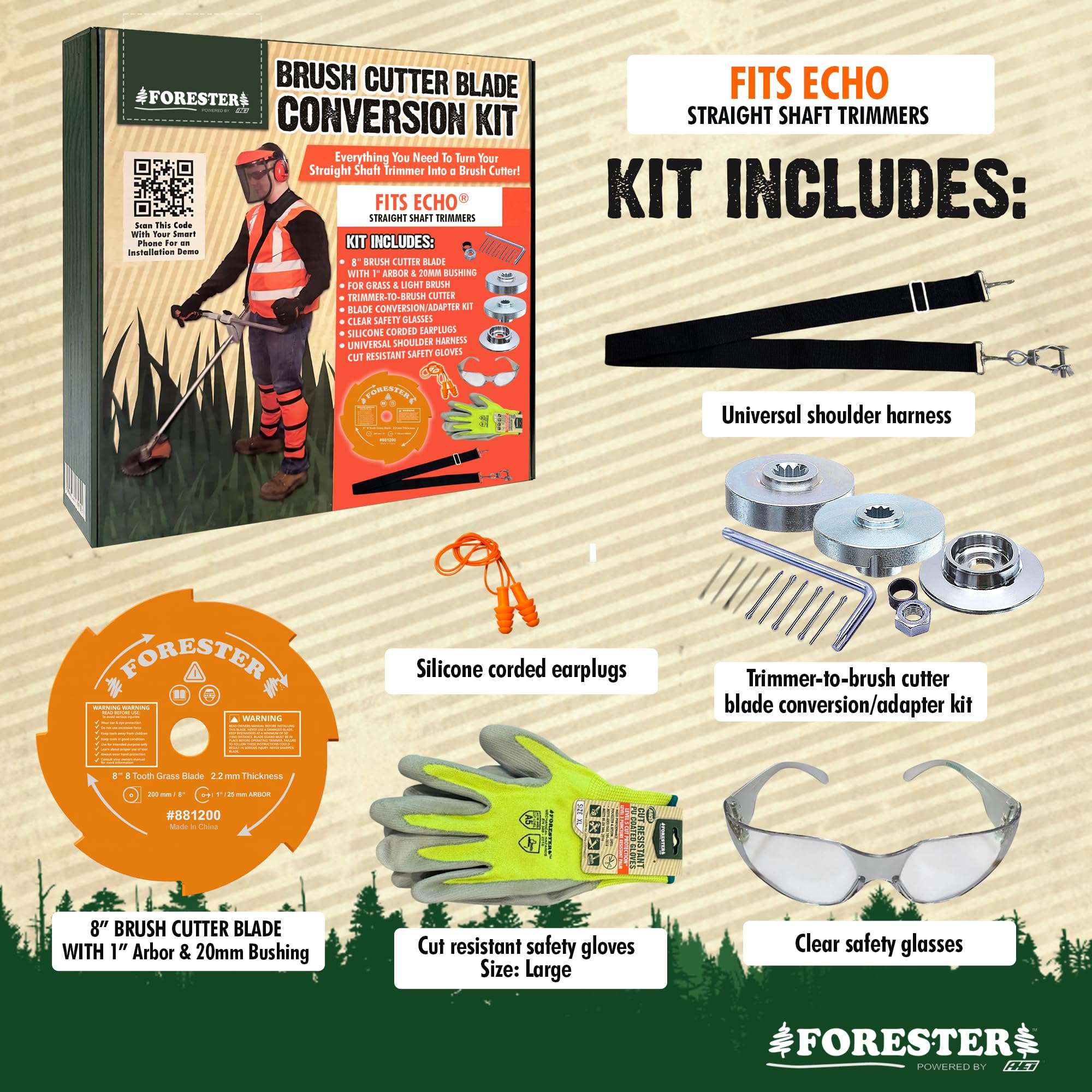 FORESTER conjunto de gafas, tapones y guantes para protección y comodidad en obra