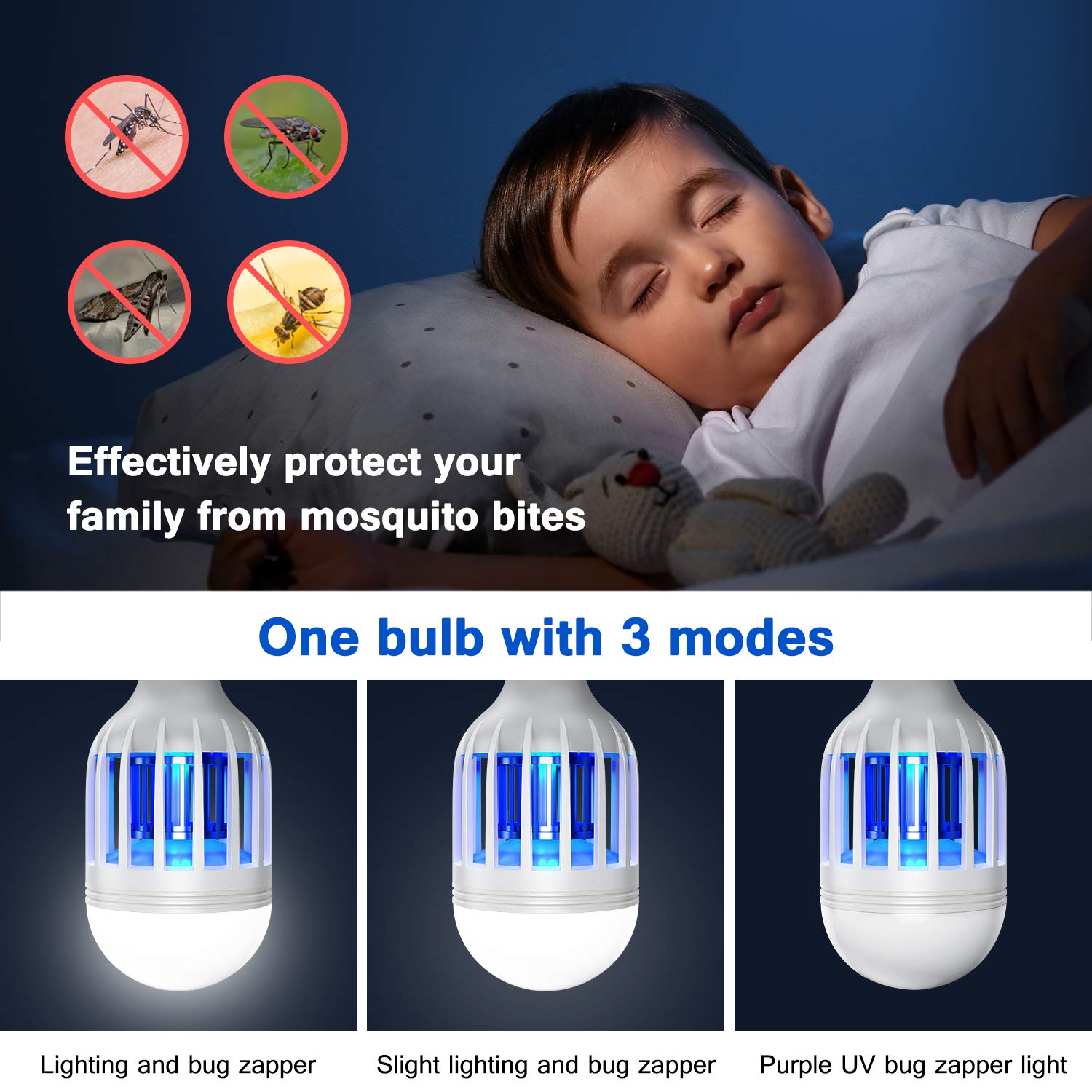 forhimn luz LED azul-violeta emitiendo espectro atractor de insectos