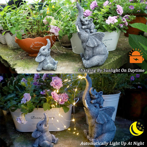 FORUP elefante iluminado de noche creando ambiente cálido