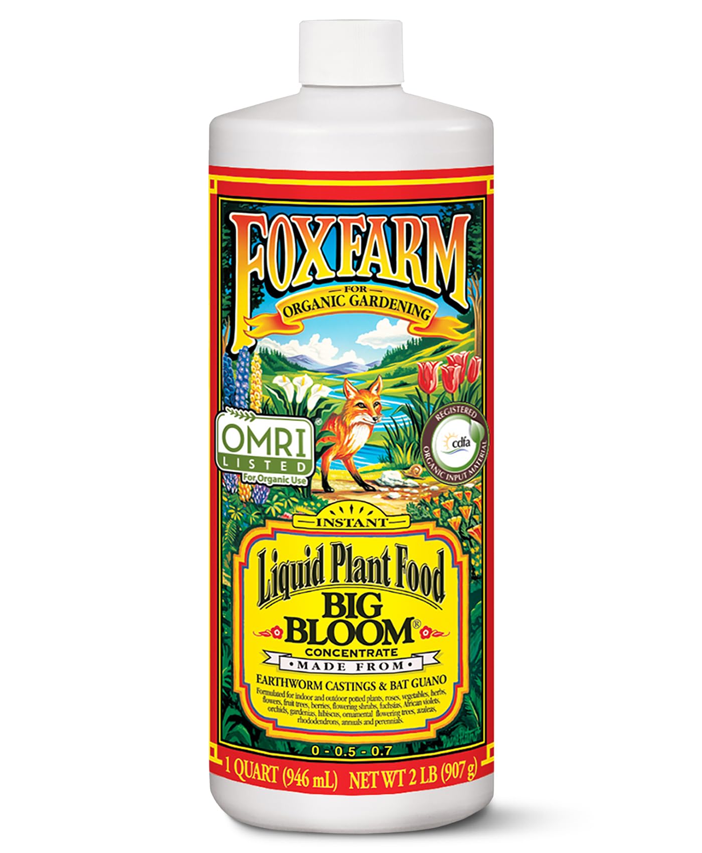 FoxFarm envase frontal mostrando Big Bloom y facilidad de uso