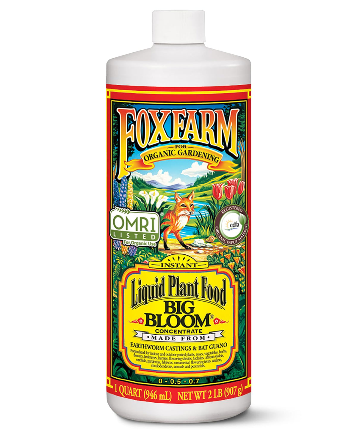 FoxFarm envase frontal mostrando Big Bloom y facilidad de uso