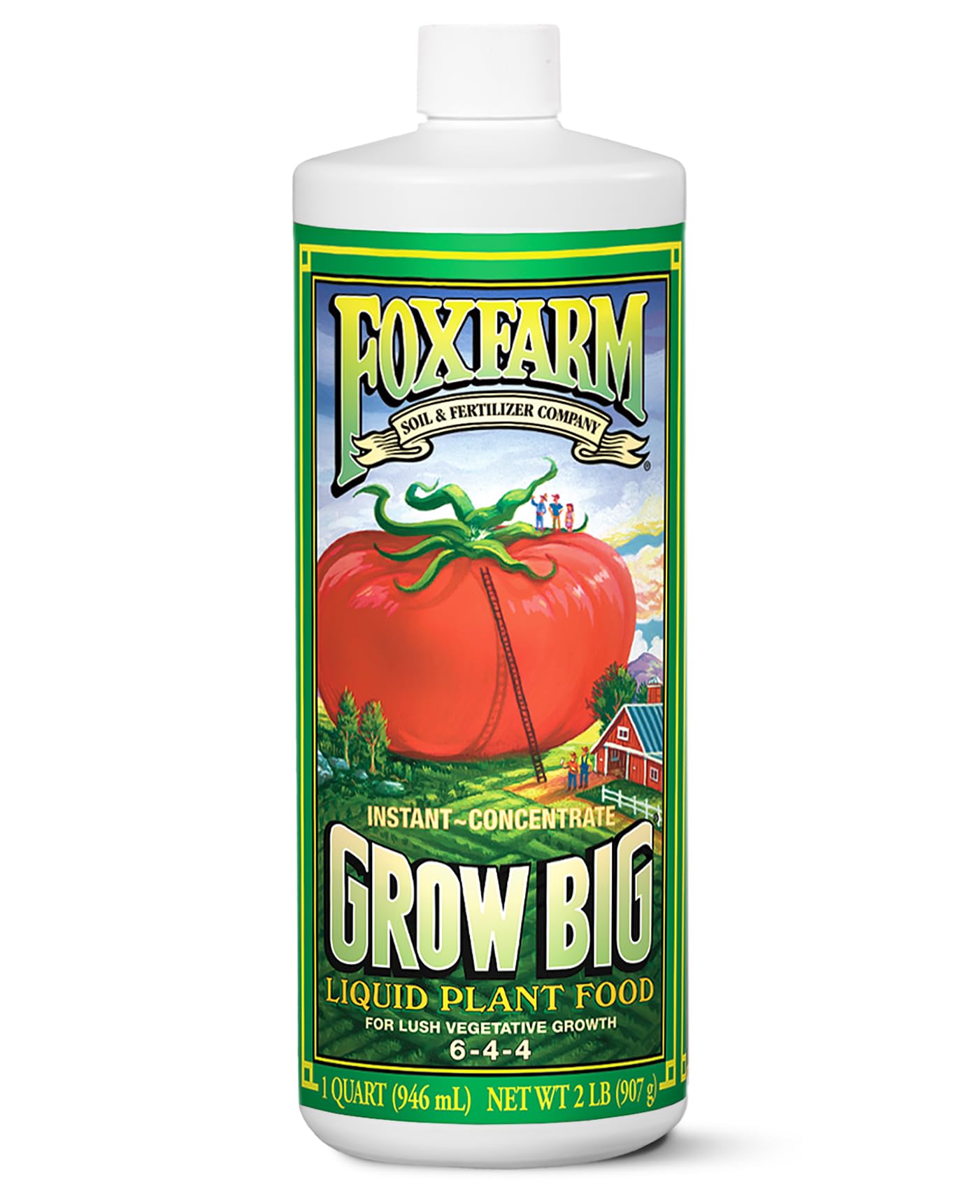 FoxFarm botella frontal mostrando etiqueta y beneficio de crecimiento rápido