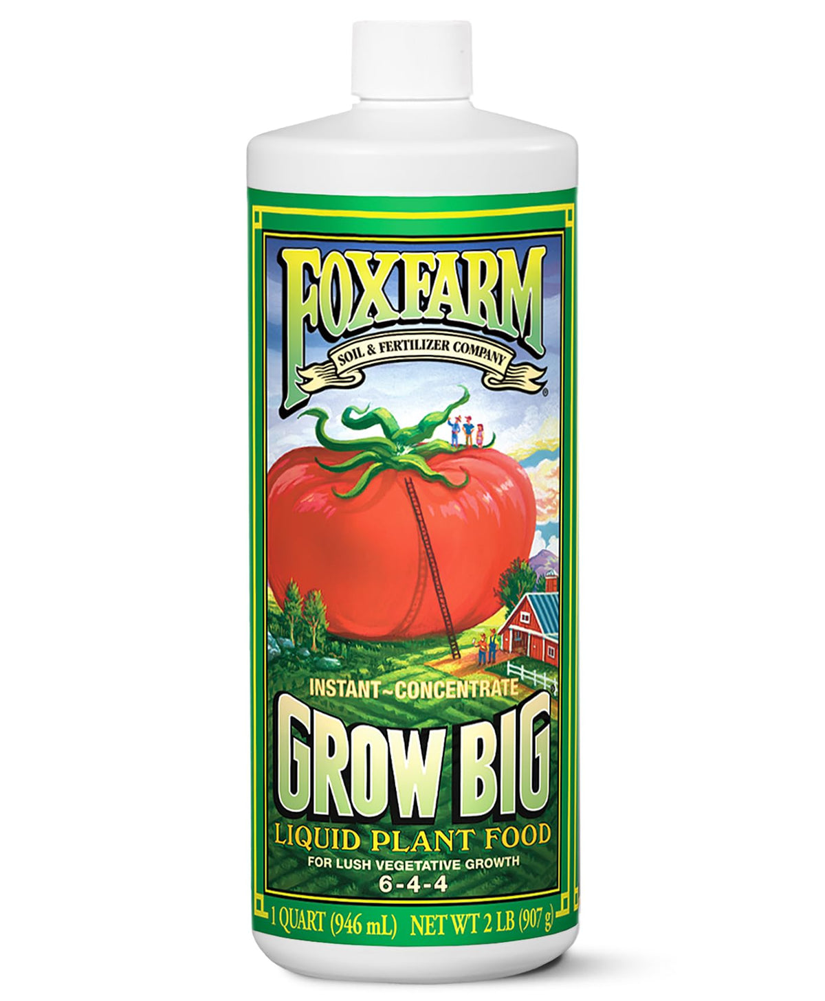 FoxFarm botella frontal mostrando etiqueta y beneficio de crecimiento rápido