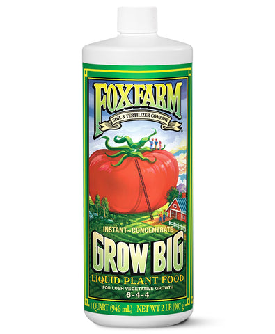 FoxFarm botella frontal mostrando etiqueta y beneficio de crecimiento rápido