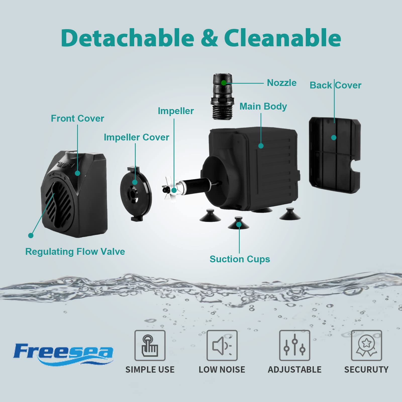 FREESEA conjunto de boquillas y racores para ajustar caudal y patrón
