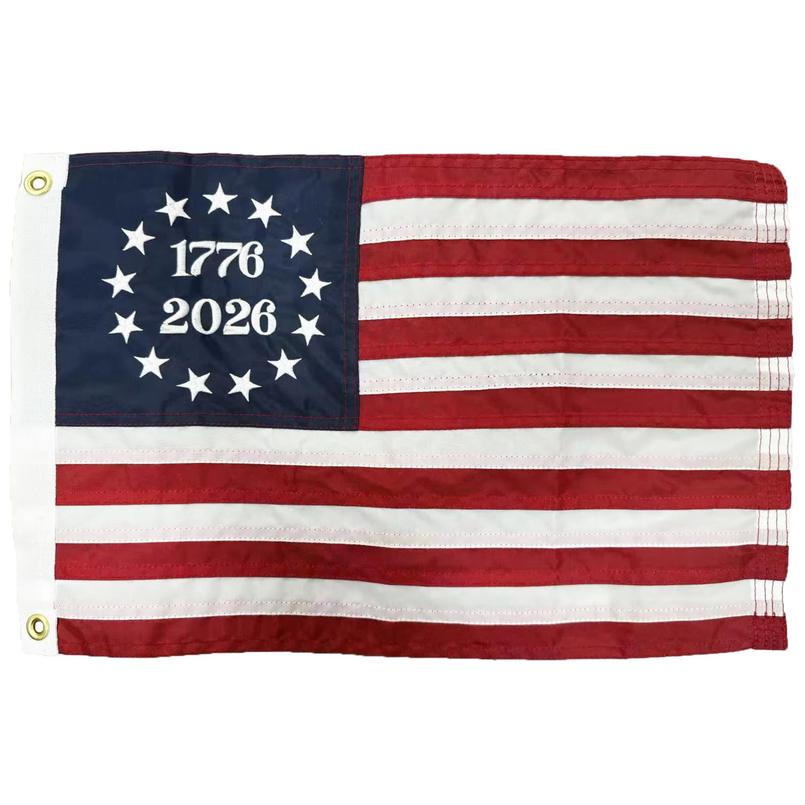 Bandera FRF FLAG Betsy Ross 1776-2026 vista frontal, conmemoración clara