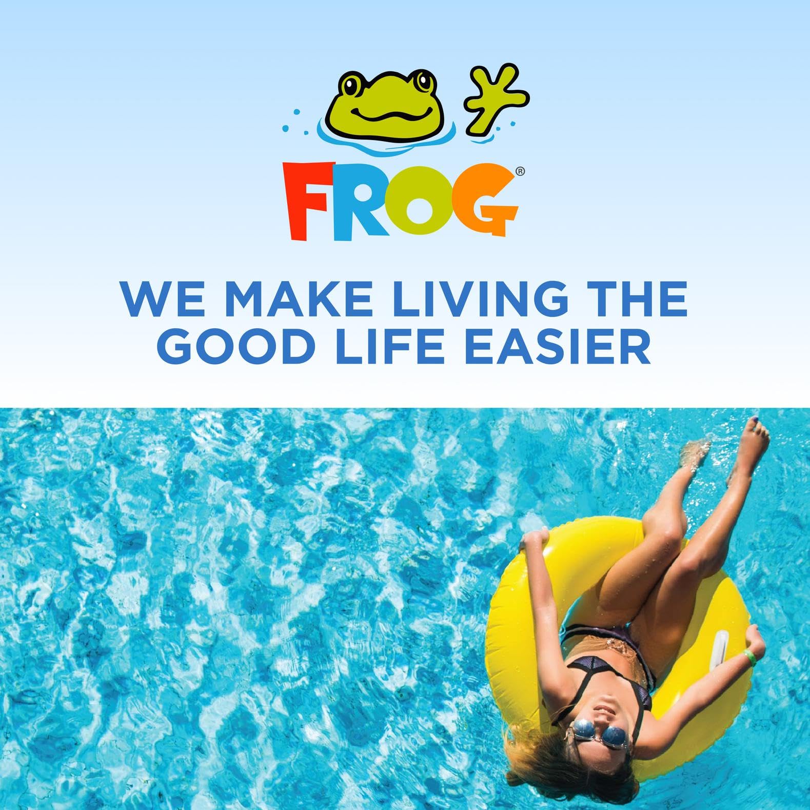 FROG cartucho instalado junto a piscina mostrando agua clara y uso fácil