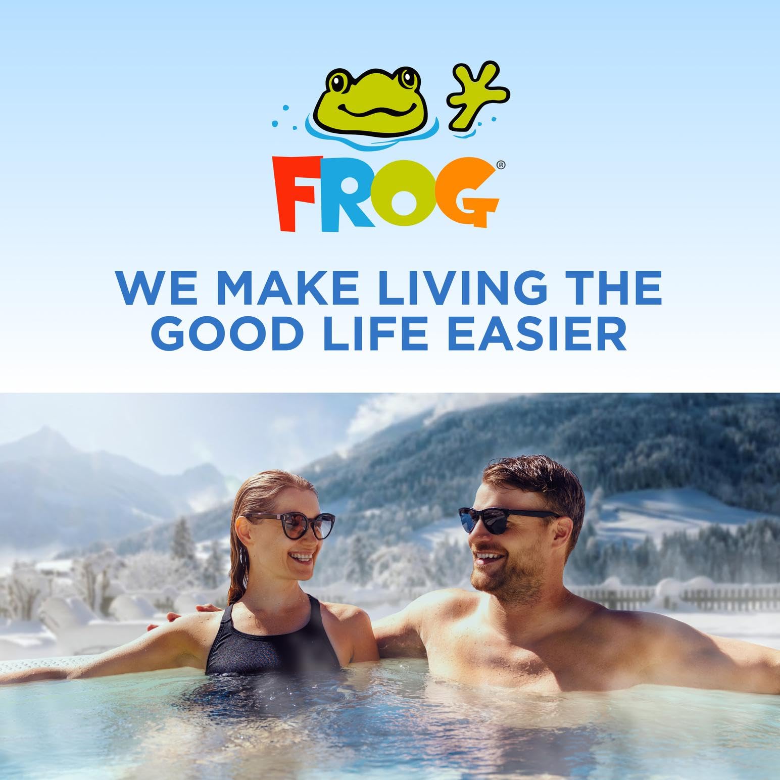 FROG producto en ambiente de terraza mostrando agua cristalina