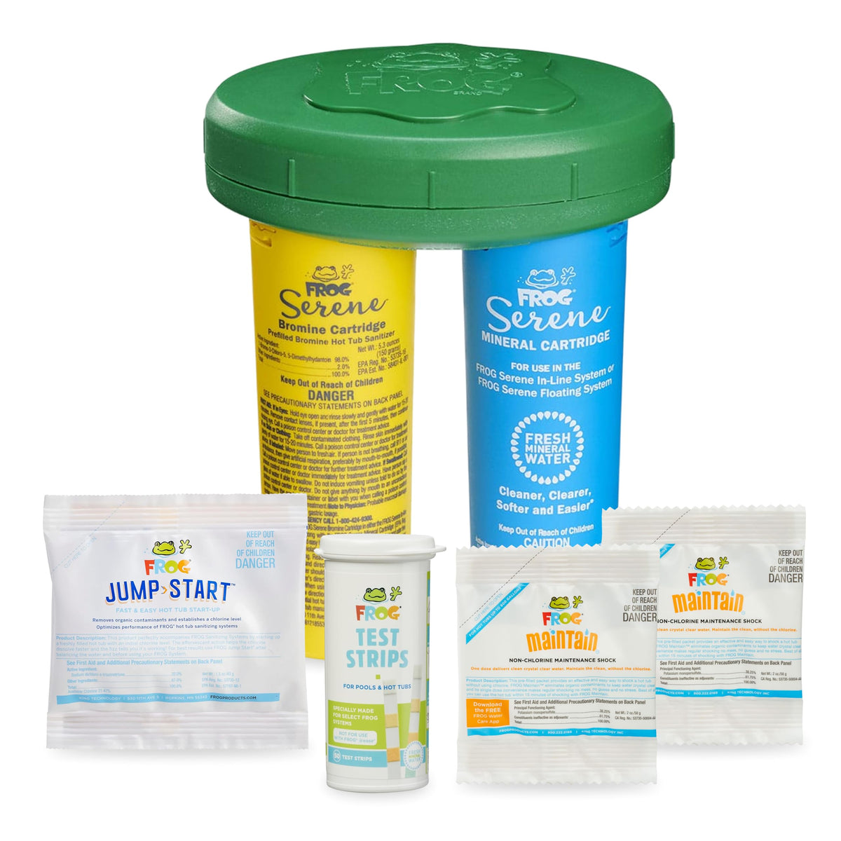 FROG empaque frontal que muestra el kit completo y facilita la compra