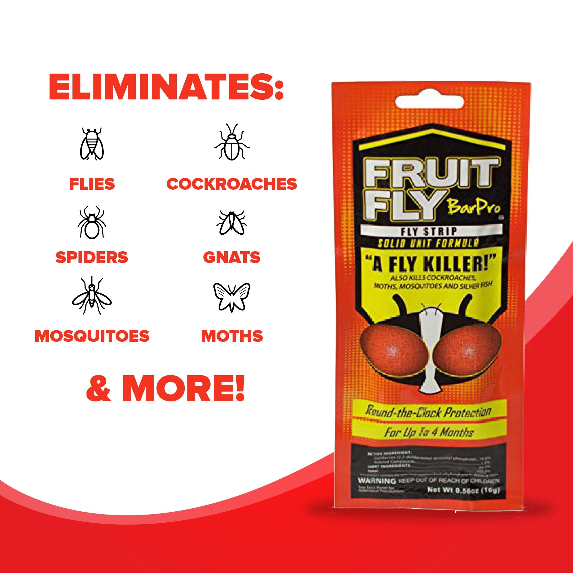 Fruit Fly BarPro comparación de tamaño para ver cobertura de 200 pies cúbicos