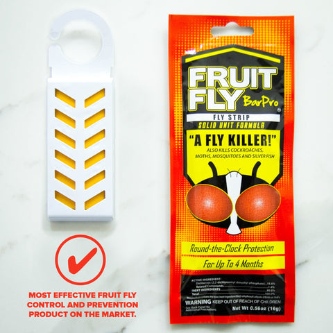 Fruit Fly BarPro colocado en cocina para control continuo y sin olores