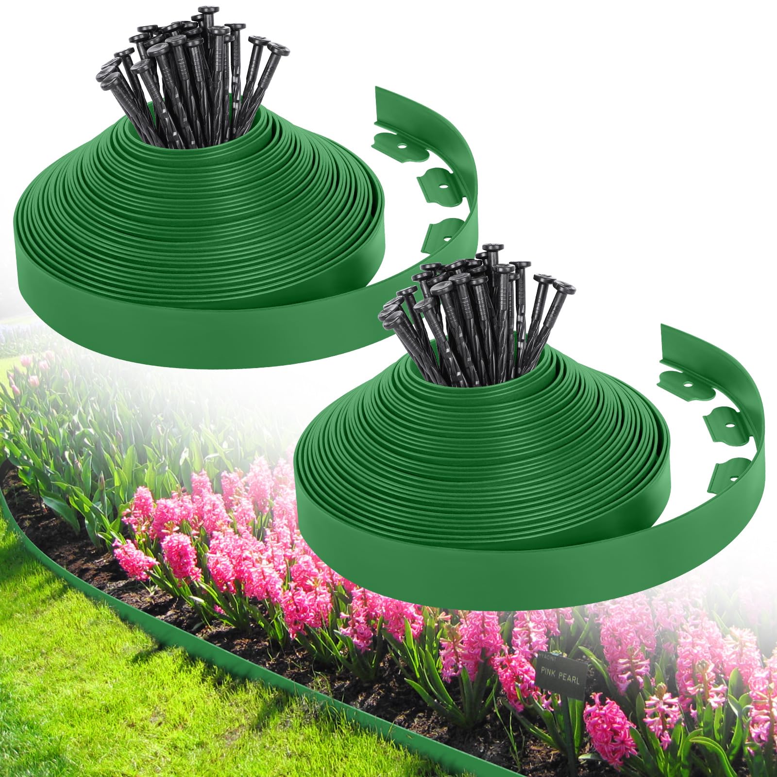 FunFanso bordura frontal empaquetada mostrando longitud y color verde beneficios estético