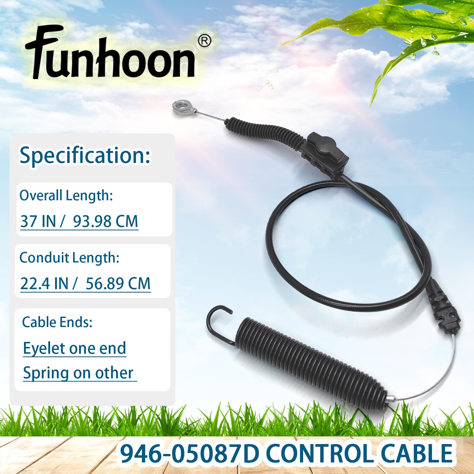 Funhoon cable detalle del ojete en extremo, conexión segura y precisa