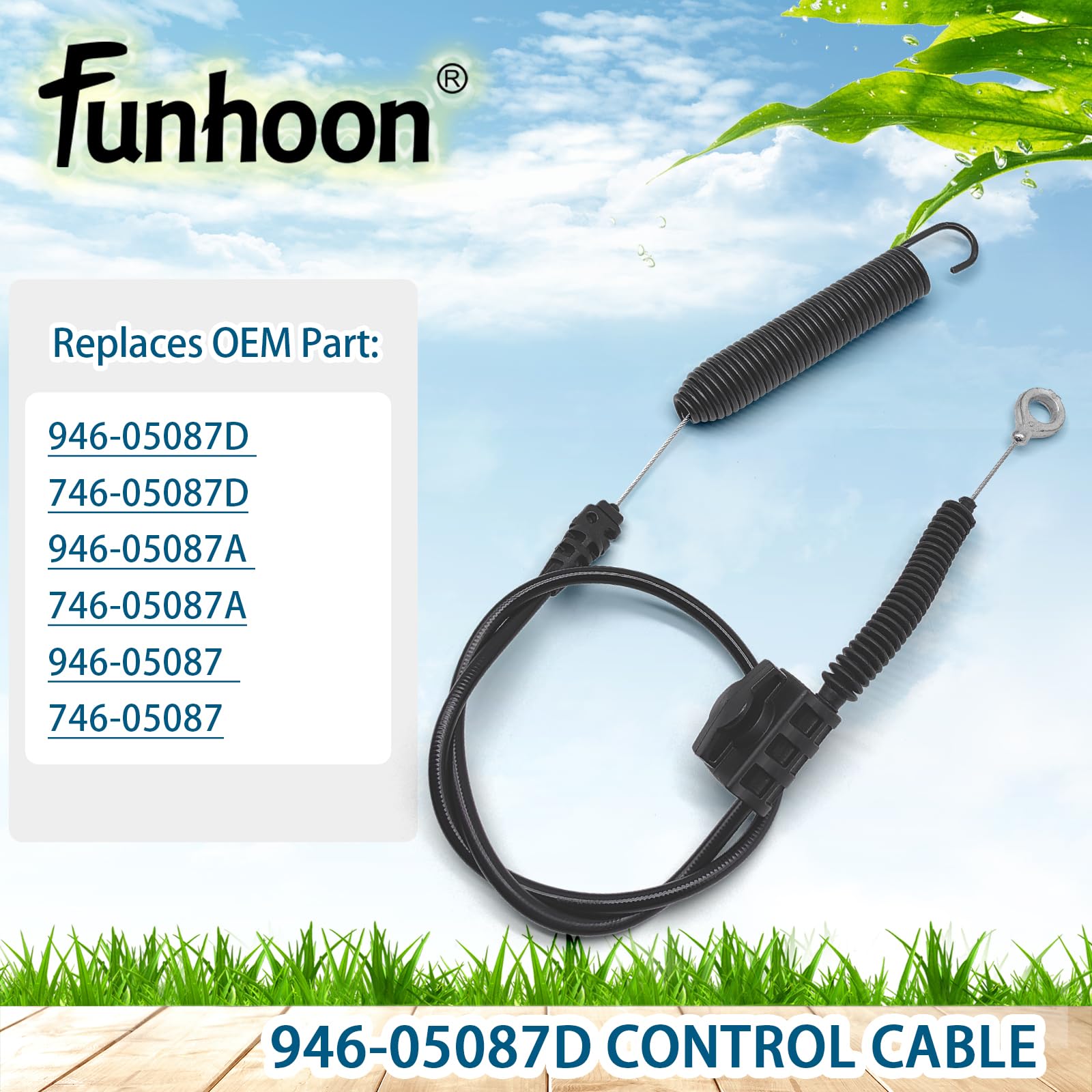 Funhoon cable detalle del resorte en extremo, ajuste elástico y duradero