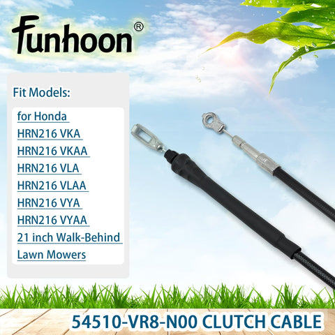 Funhoon cable instalado en cortacésped Honda HRN216 demostrando compatibilidad