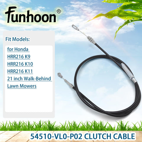 Funhoon cable instalado en cortacésped HRR216, funcionamiento fiable