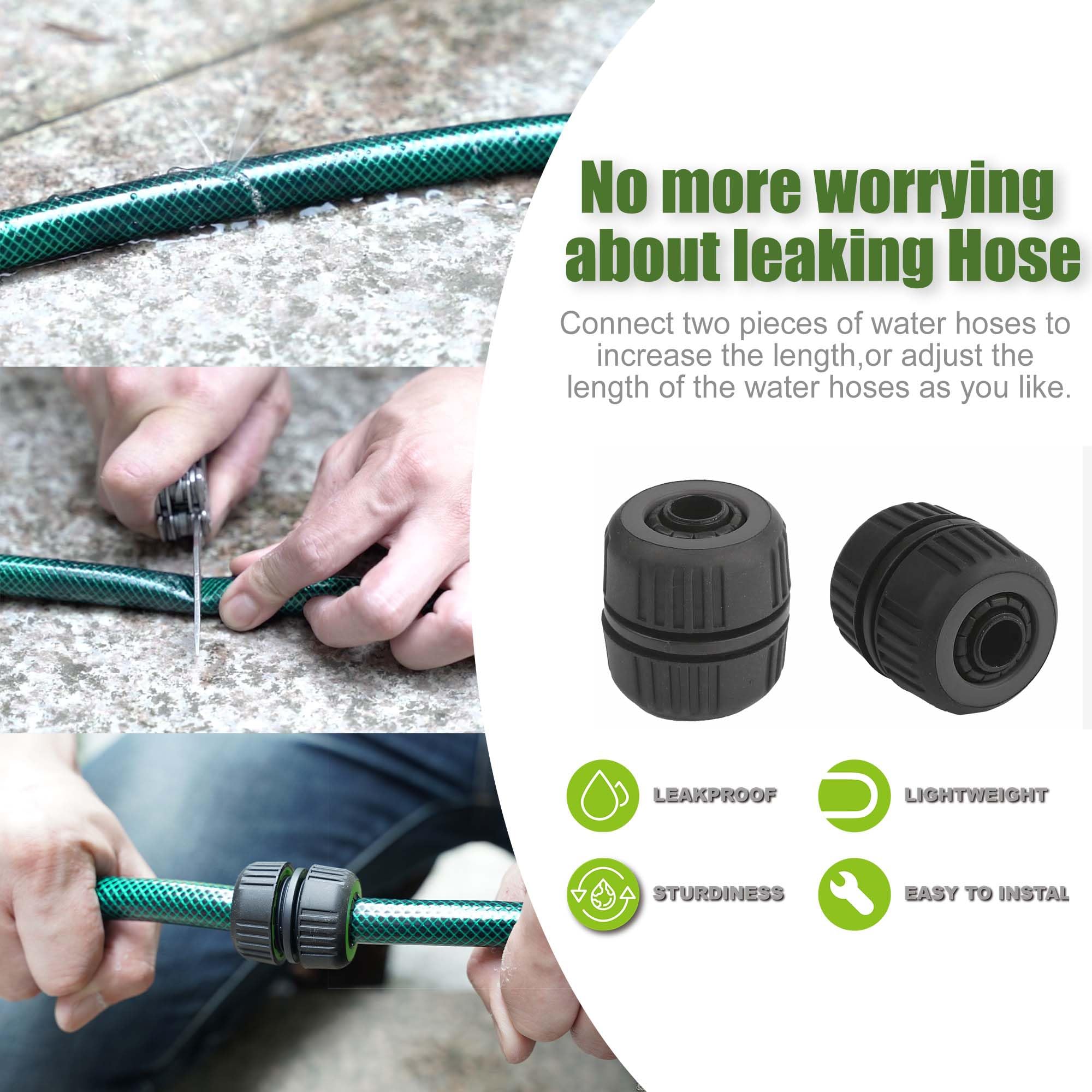 FUNJEE detalle de racores GHT 3/4" mostrando compatibilidad y cierre seguro