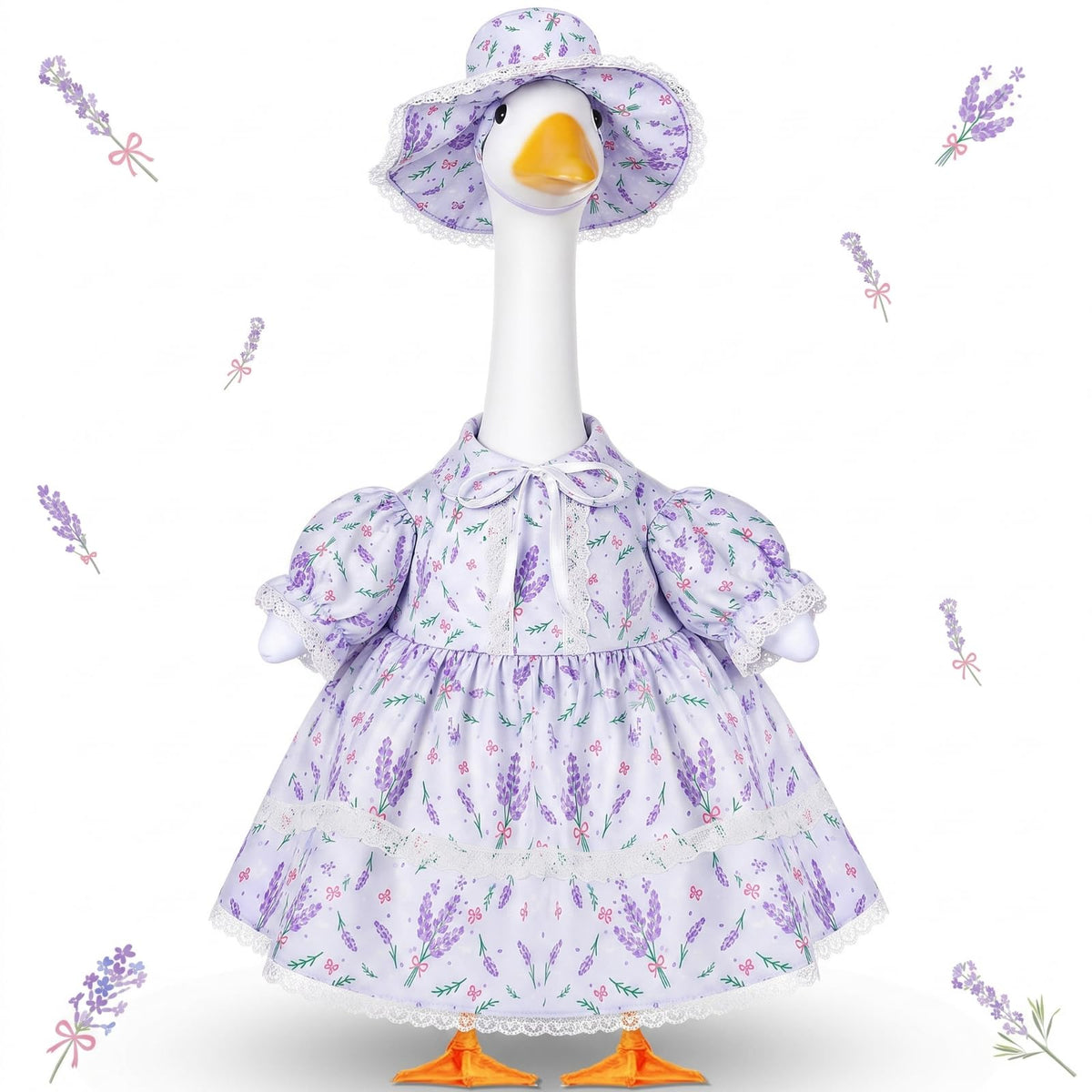 FuWeave vestido frontal mostrando falda y sombrero, da atractivo al porche
