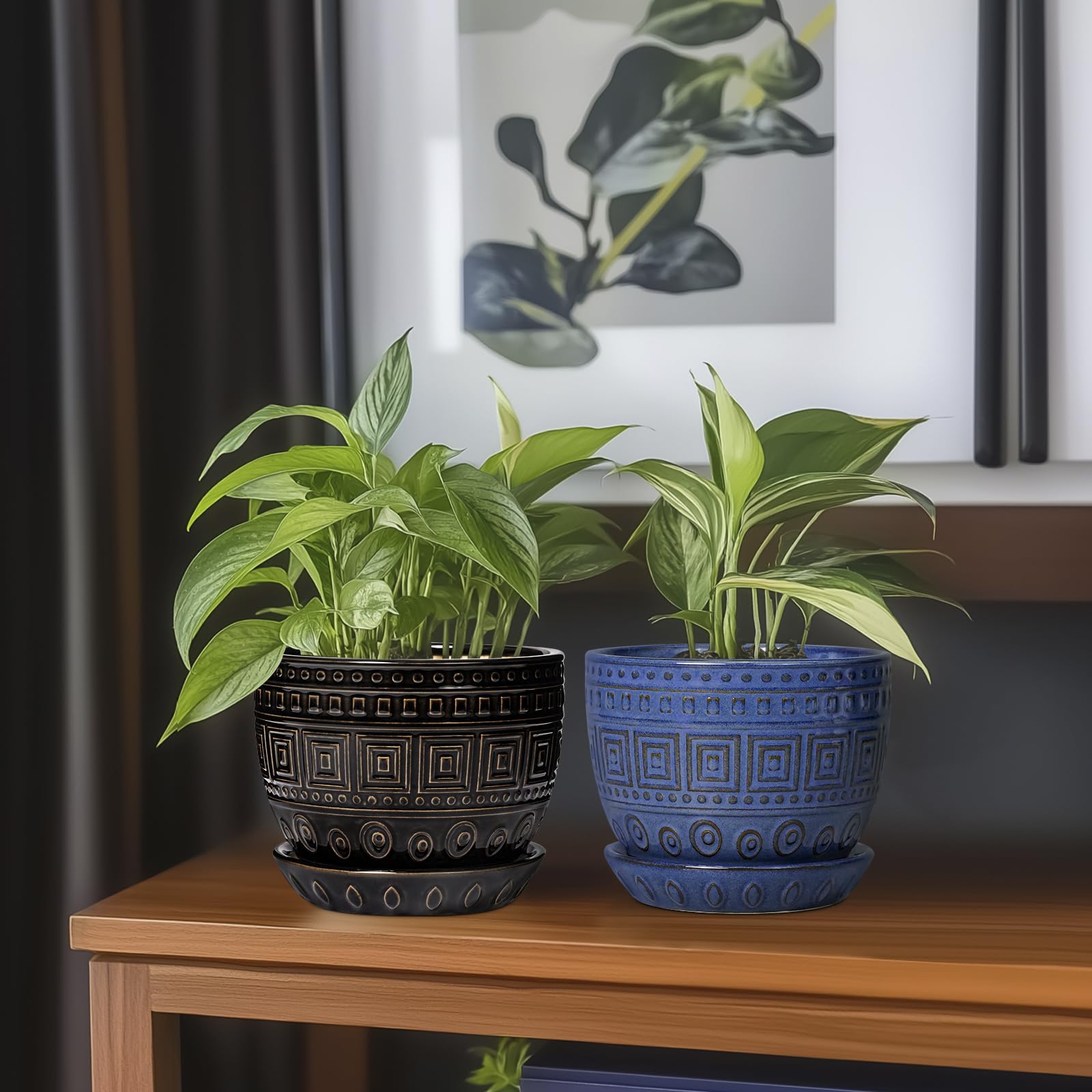 G EPGardening maceta en ambiente boho que realza la decoración del salón