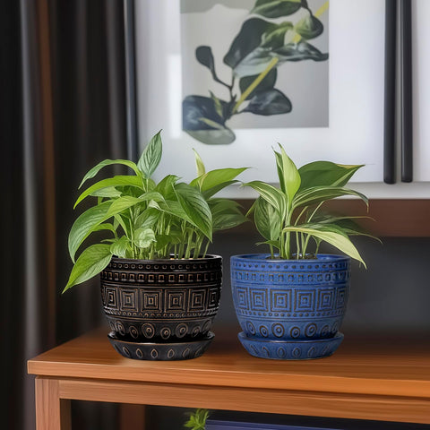 G EPGardening maceta en ambiente boho que realza la decoración del salón