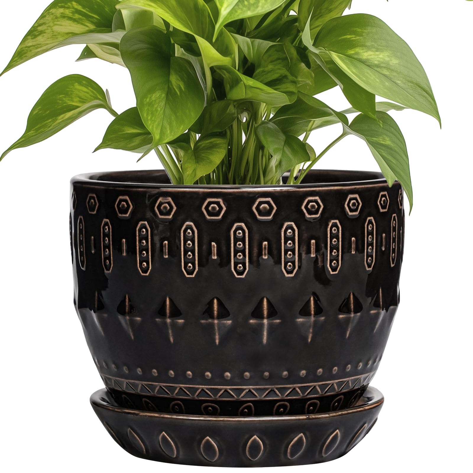 G EPGardening maceta frontal negra, diseño boho y funcionalidad