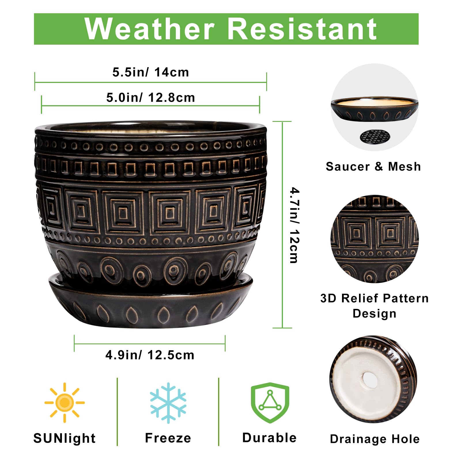 G EPGardening maceta con plato que evita manchas y recoge agua