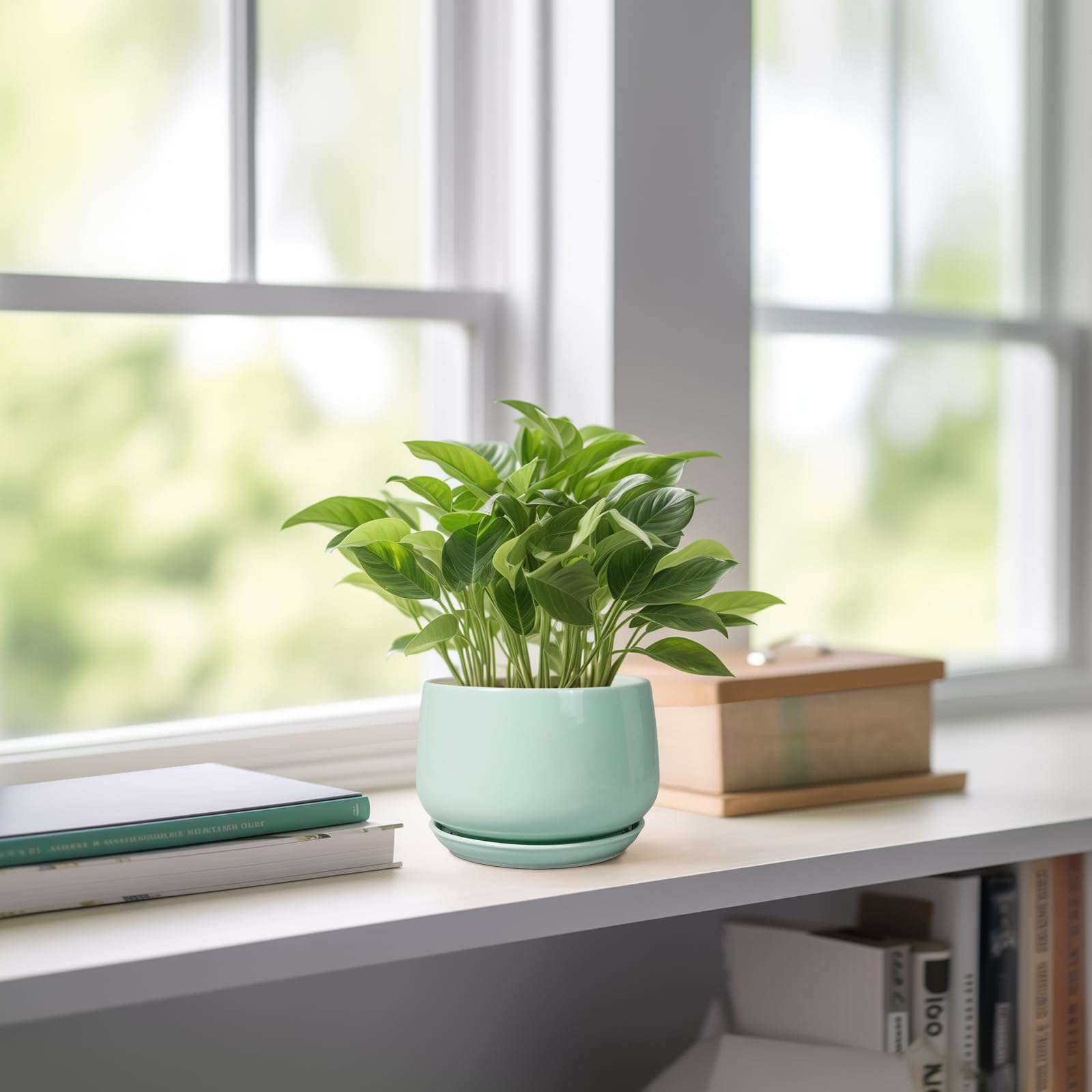 G EPGardening conjunto de macetas en salón creando ambiente decorativo