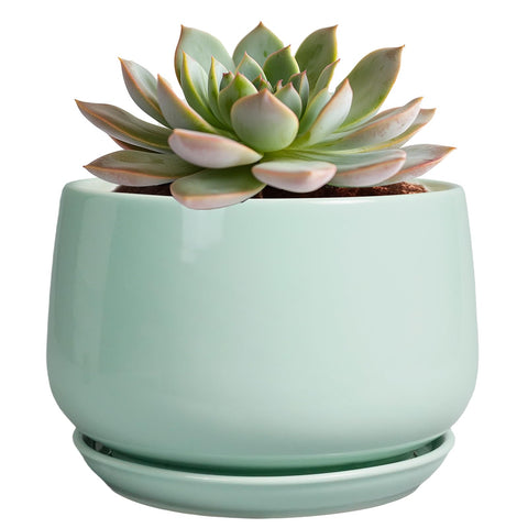 G EPGardening maceta frontal verde mostrando acabado y forma, elegante y resistente