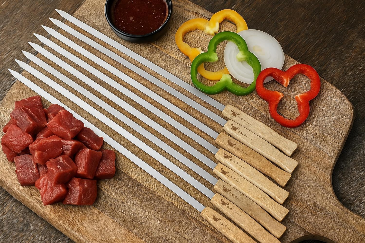 G & F Products comparación de tamaño mostrando 17 pulgadas para porciones grandes